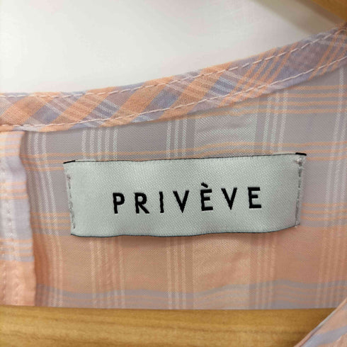 プリヴェヴェ PRIVEVE THE CHECK ASYMMETRY SLEEVE TIERED DRESS レディース FREE