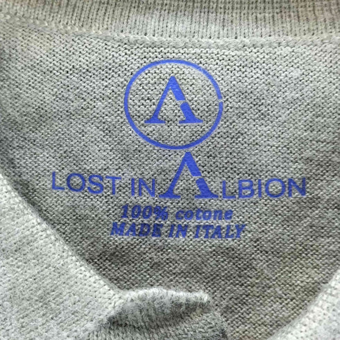 ロストインアルビオン LOST IN ALBION イタリア製 プリントポロシャツ メンズ import:M