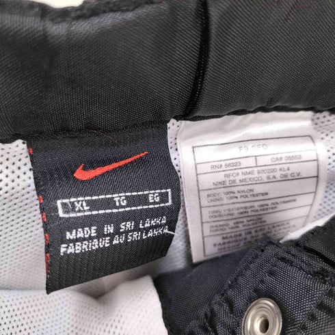 ナイキ NIKE 90S 赤黒タグ スリランカ製 裏地メッシュ サイドライン ナイロンパンツ メンズ import:XL
