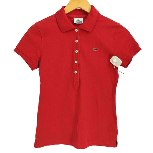 ラコステ LACOSTE ロゴ刺繍 半袖 ポロシャツ レディース EUR:40