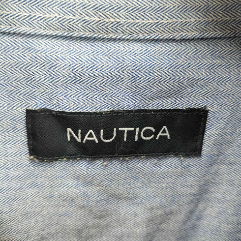 ノーティカ NAUTICA L/S ヘリンボーン コットンレギュラーカラーシャツ メンズ 32/33