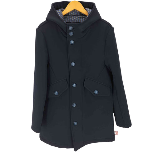 EN AVANCE MADE IN ITALY インナーチェックナイロンフーデッドコート メンズ 48