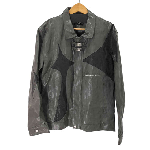 フロントデザインフェイクレザージャケット メンズ import:M