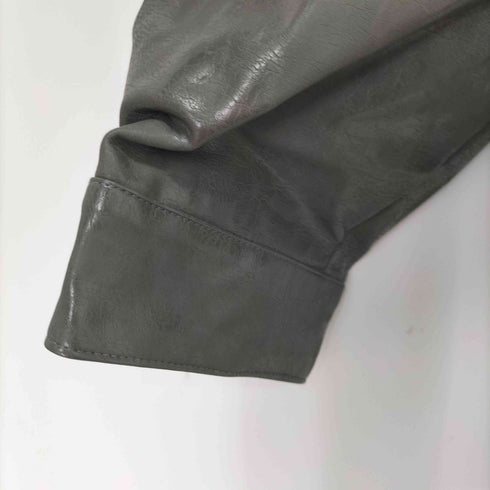 フロントデザインフェイクレザージャケット メンズ import:M