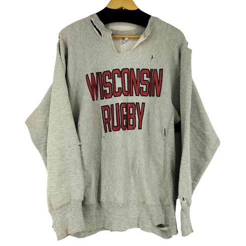 チャンピオン Champion 80s USA製 トリコタグ REVERSEWEAVE WISCONSIN RUGBY リバースウィーブスウェット メンズ JPN:XL
