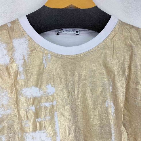 ザラ ZARA OVERSIZE METALLIC T-SHIRT メンズ US L