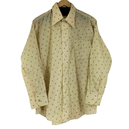 70s Bud Berma PERMAMENT PRESS 小花柄シャツ メンズ 16 1/2