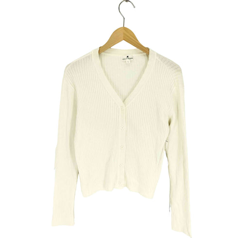 クレージュ courreges 凹凸 リブ コットン カーディガン レディース 9R