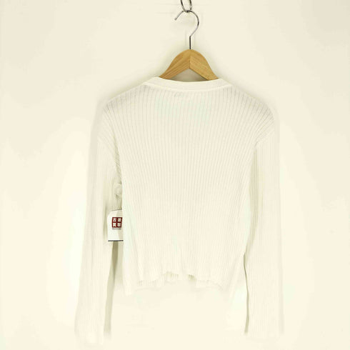 クレージュ courreges 凹凸 リブ コットン カーディガン レディース 9R