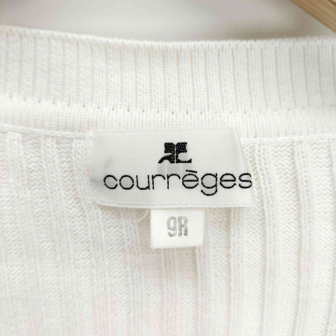 クレージュ courreges 凹凸 リブ コットン カーディガン レディース 9R