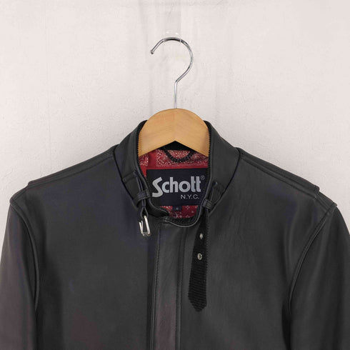 ショット Schott SOLID C.R.J. BANDANA PATCH LINING/ソリッド クラシックレーサー バンダナパッチ ライニング メンズ S