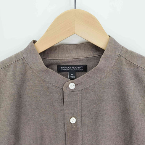 バナナリパブリック BANANA REPUBLIC J OX OVERSIZED バンドカラー L/S シャツ メンズ import:M