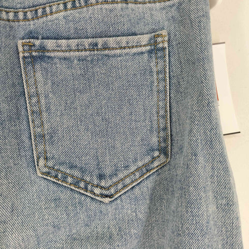 ハート ワイドストレートデニムパンツ レディース JPN:L