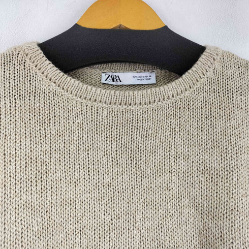 ザラ ZARA リネン混クロップドニット レディース import:S