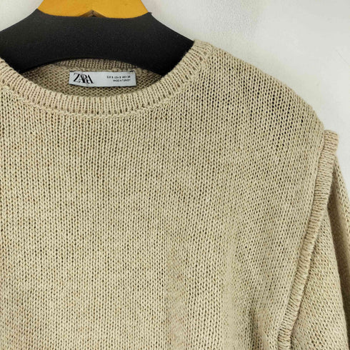ザラ ZARA リネン混クロップドニット レディース import:S