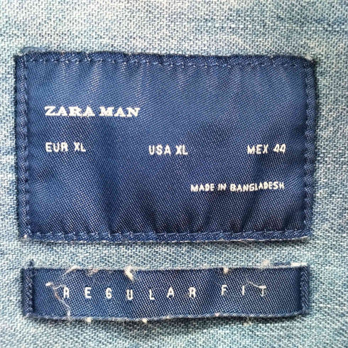 ザラマン ZARA MAN L/S デニムウエスタンシャツ メンズ import:XL