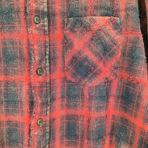 ザラマン ZARA MAN L/S ダメージチェックシャツ メンズ import:XL
