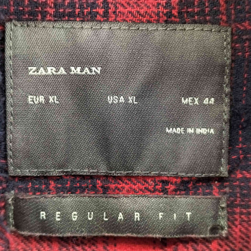 ザラマン ZARA MAN L/S ダメージチェックシャツ メンズ import:XL