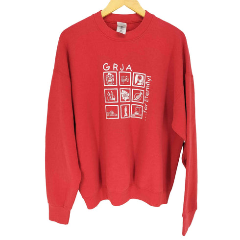 フルーツオブザルーム FRUIT OF THE LOOM 90s USA製 フロントプリントクルーネックスウェット メンズ JPN:XL