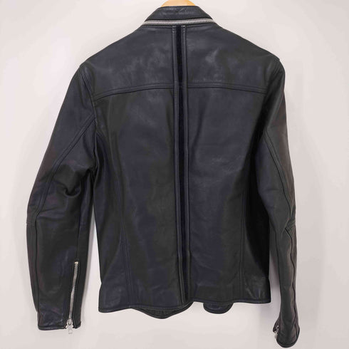 ディーゼルブラックゴールド DIESEL BLACK GOLD カウレザー セミダブル ライダース ジャケット メンズ EUR:46