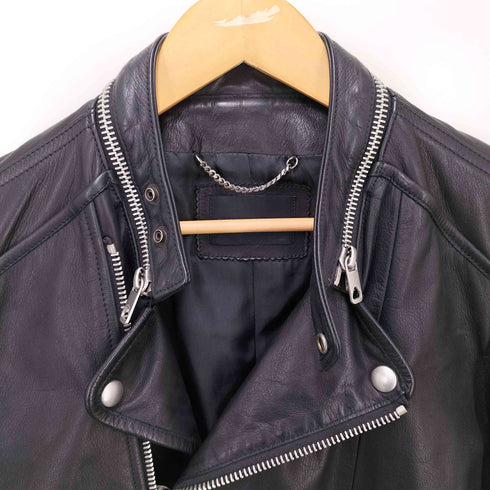 ディーゼルブラックゴールド DIESEL BLACK GOLD カウレザー セミダブル ライダース ジャケット メンズ EUR:46