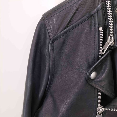 ディーゼルブラックゴールド DIESEL BLACK GOLD カウレザー セミダブル ライダース ジャケット メンズ EUR:46