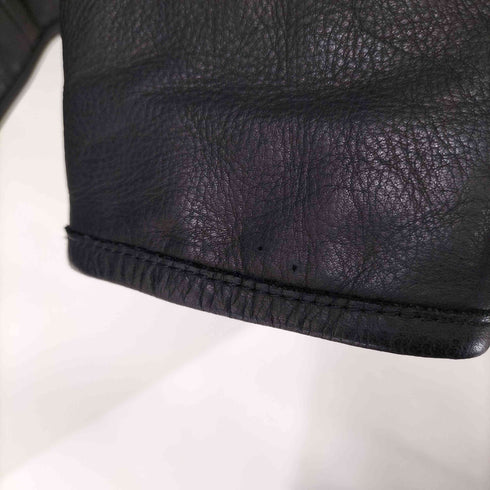 ディーゼルブラックゴールド DIESEL BLACK GOLD カウレザー セミダブル ライダース ジャケット メンズ EUR:46