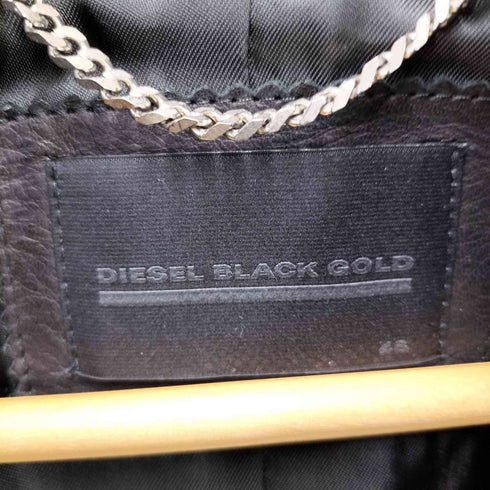 ディーゼルブラックゴールド DIESEL BLACK GOLD カウレザー セミダブル ライダース ジャケット メンズ EUR:46