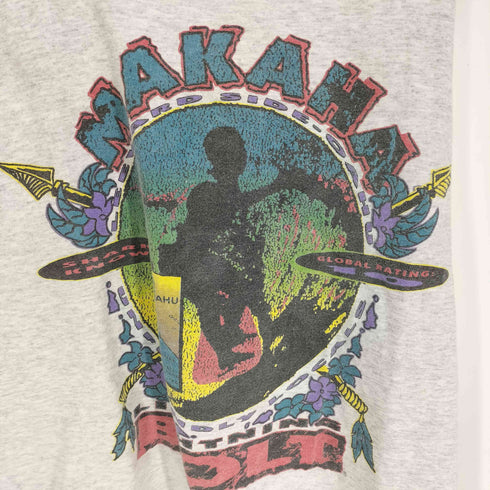 LIGHTNING BOLT 90S USA製 MAKAHA プリント ノースリーブ タンクトップ 霜降り ビッグサイズ メンズ 3X