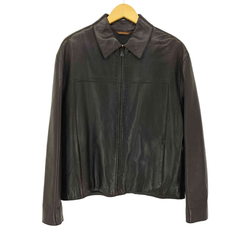 SERAPHIN 90S フランス製 裏地ニット ジップアップ ラムレザージャケット メンズ 50