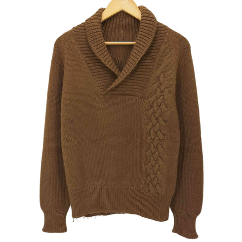 MONSIEUR LACENAIRE ショールカラー ケーブル ウール ニット メンズ import:S