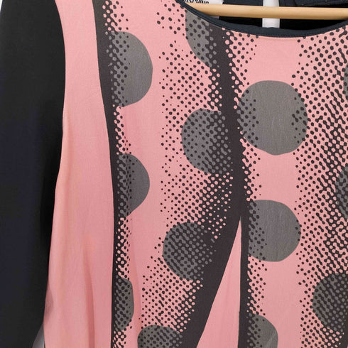 モスキーノチープアンドシック MOSCHINO CHEAP&CHIC イタリア製 レーヨン混 ドット L/S クロップド ワンピース レディース 42