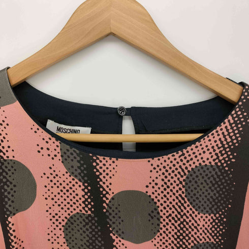 モスキーノチープアンドシック MOSCHINO CHEAP&CHIC イタリア製 レーヨン混 ドット L/S クロップド ワンピース レディース 42