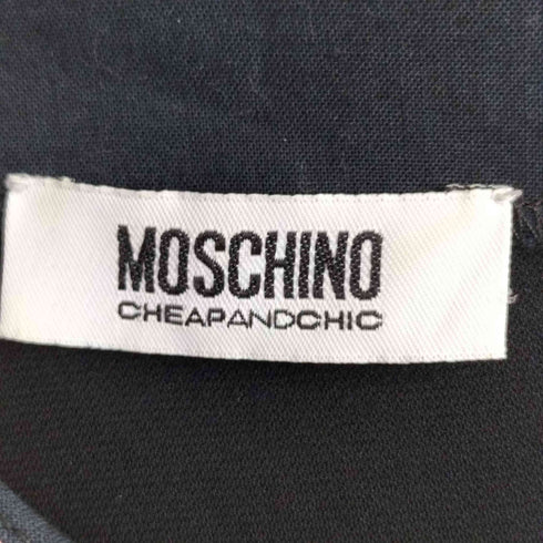 モスキーノチープアンドシック MOSCHINO CHEAP&CHIC イタリア製 レーヨン混 ドット L/S クロップド ワンピース レディース 42