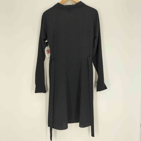 アニエスベー agnes b. PARIS ドット柄 ウエストベルト ハーフボタン スキッパー シャツ ワンピース レディース EUR:38