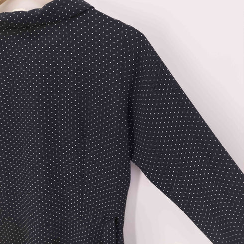 アニエスベー agnes b. PARIS ドット柄 ウエストベルト ハーフボタン スキッパー シャツ ワンピース レディース EUR:38
