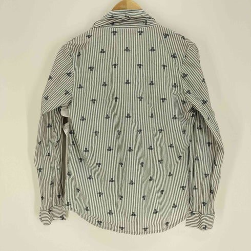 ヴィヴィアンウエストウッドレッドレーベル Vivienne Westwood RED LABEL オーブ 総柄 ストライプ リボン シャツ ブラウス レディース 3