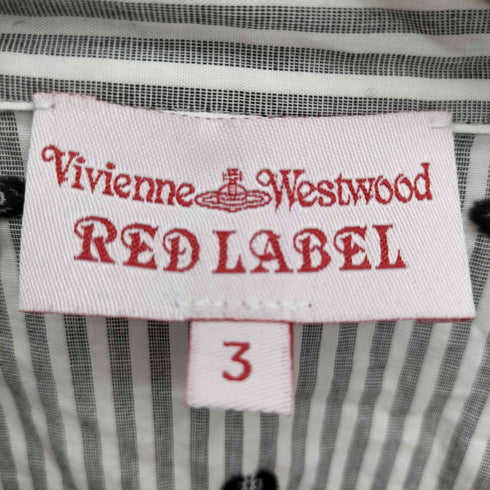 ヴィヴィアンウエストウッドレッドレーベル Vivienne Westwood RED LABEL オーブ 総柄 ストライプ リボン シャツ ブラウス レディース 3