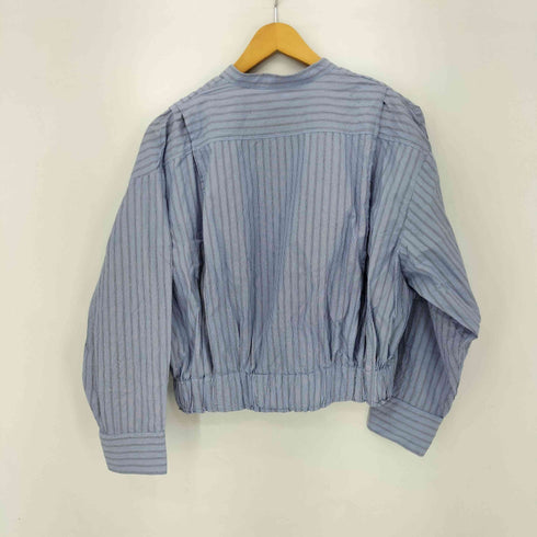 YENN コットン ノーカラー ストライプ L/S ブラウス レディース FREE