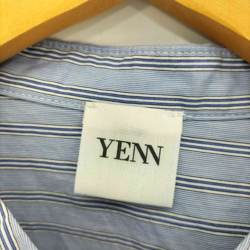 YENN コットン ノーカラー ストライプ L/S ブラウス レディース FREE