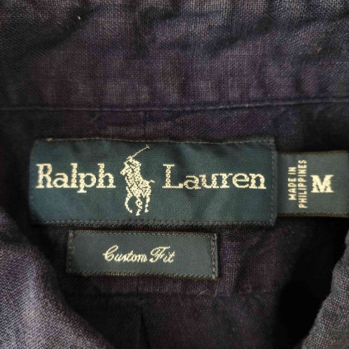 ラルフローレン RALPH LAUREN CUSTOM FIT リネンシャツ メンズ M