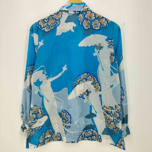 ニナリッチ NINA RICCI 総柄 ビッグカラーシャツ レディース