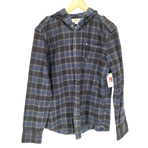 ディーゼル DIESEL 90~00S オンブレチェックフーデッドネルシャツ メンズ L
