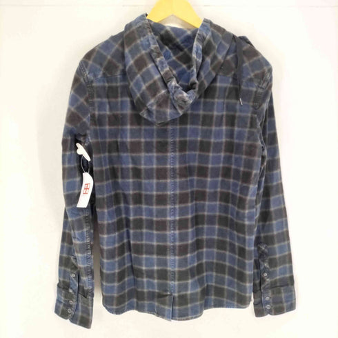 ディーゼル DIESEL 90~00S オンブレチェックフーデッドネルシャツ メンズ L