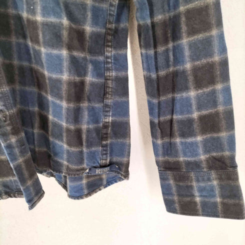 ディーゼル DIESEL 90~00S オンブレチェックフーデッドネルシャツ メンズ L