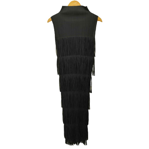 プリーツプリーズイッセイミヤケ PLEATS PLEASE ISSEY MIYAKE 16AW フリンジ プリーツ ノースリーブ ワンピース レディース JPN:2