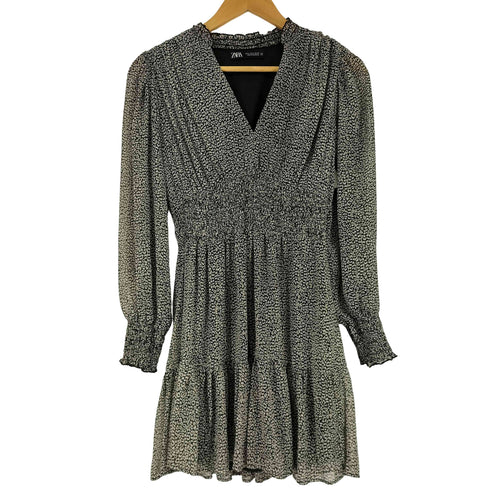 ザラ ZARA VESTIDO ESTAMPADO ANIMAL - Negro / Blanco レディース US S
