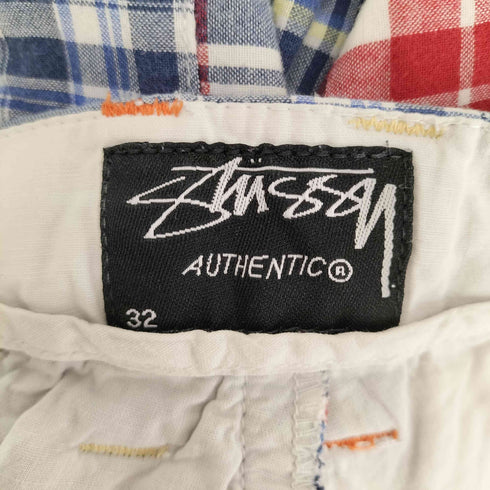 ステューシー Stussy チェックパッチワークショートパンツ メンズ 32