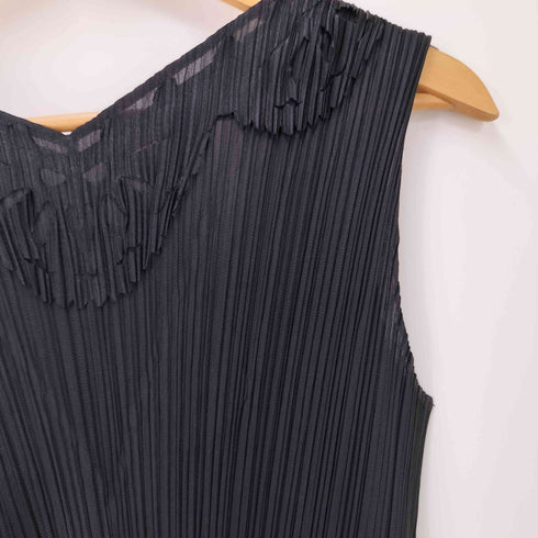プリーツプリーズイッセイミヤケ PLEATS PLEASE ISSEY MIYAKE 11AW カッティングプリーツ ノースリーブ プリーツ ワンピース レディース JPN:4
