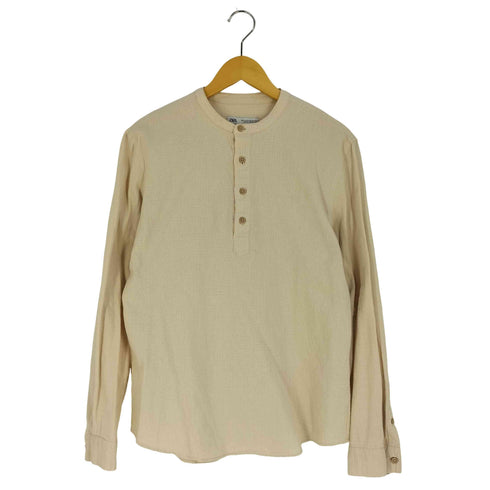 ザラ ZARA ヘンリーネック コットン シャツ メンズ import:M